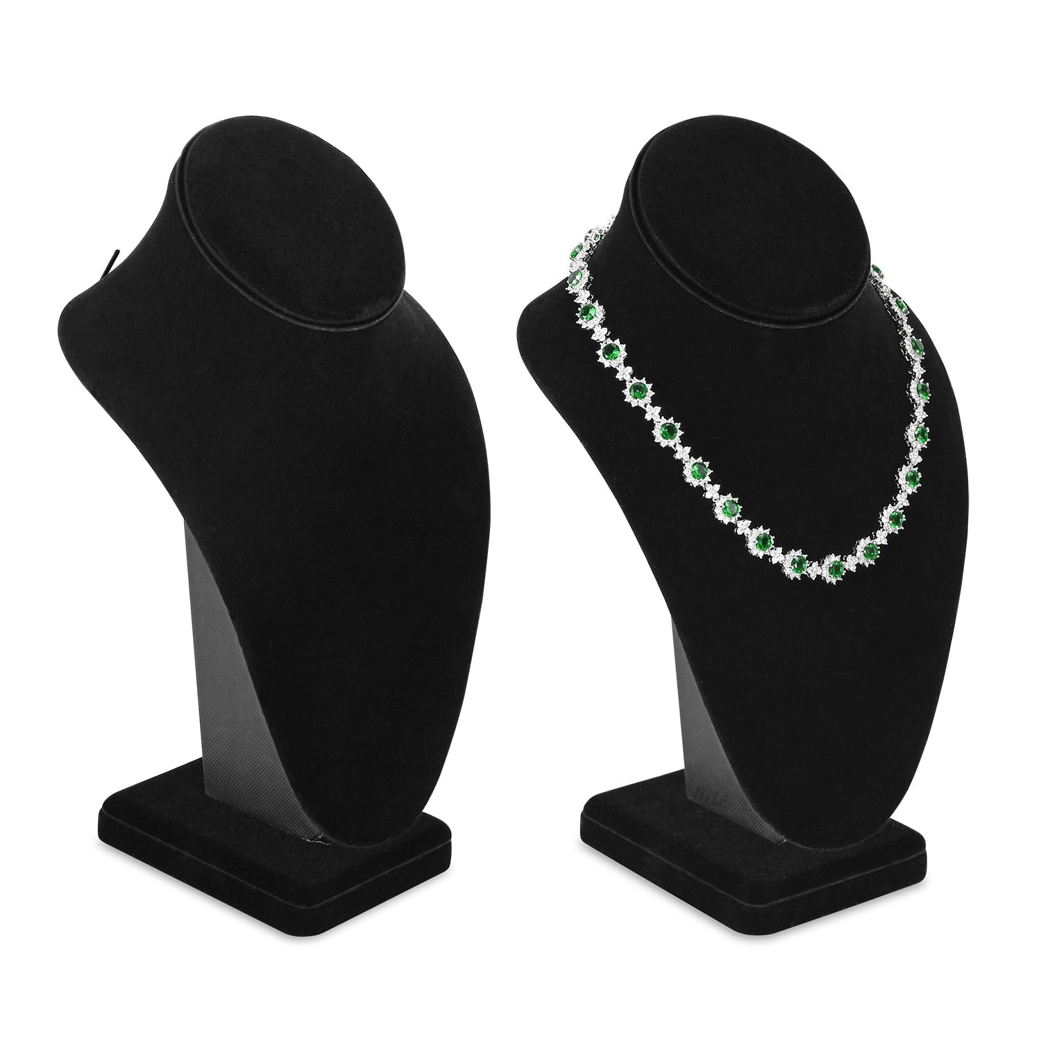 MOOCA 2 Pcs Deluxe Medium 6 3/8 W x 4 1/4 D x 10 H, 2) Black Velvet, 2 pieces
