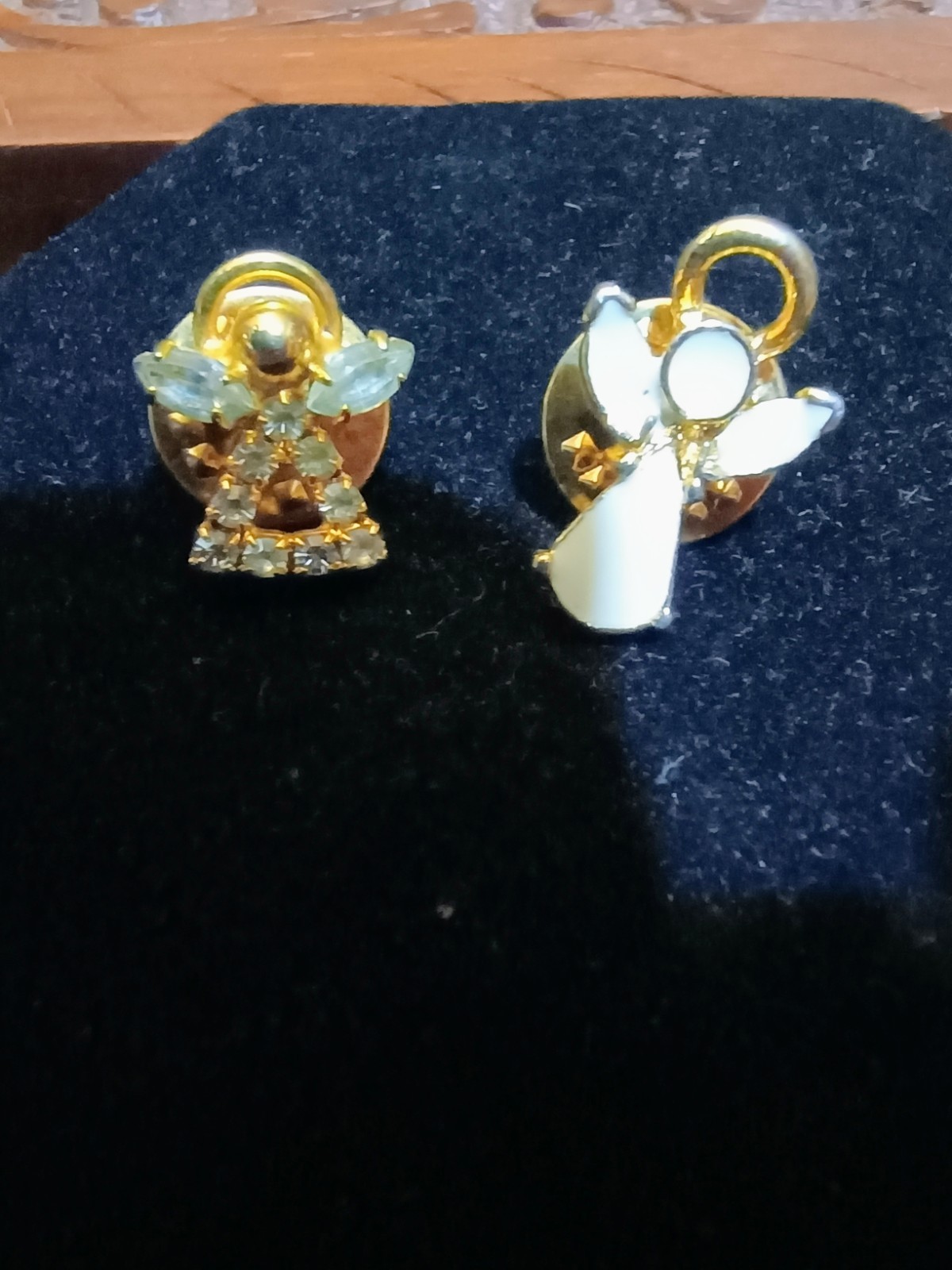 Angel Theme Pin Lot Gold & Silver Tone Metal Clear Rhinestone