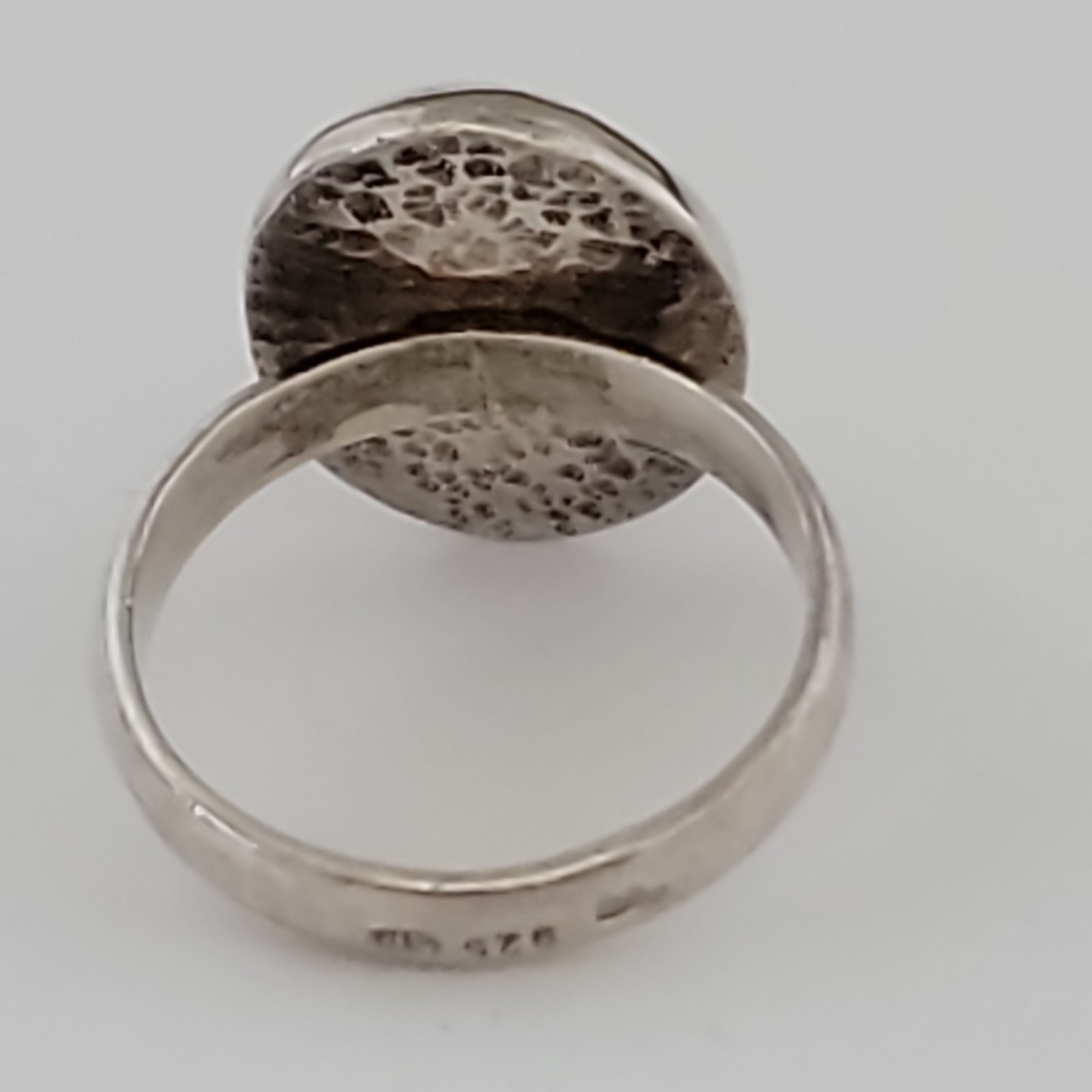 VINTAGE STERLING SILVER Egg Yolk Butterscotch Amber Ring Modernist
