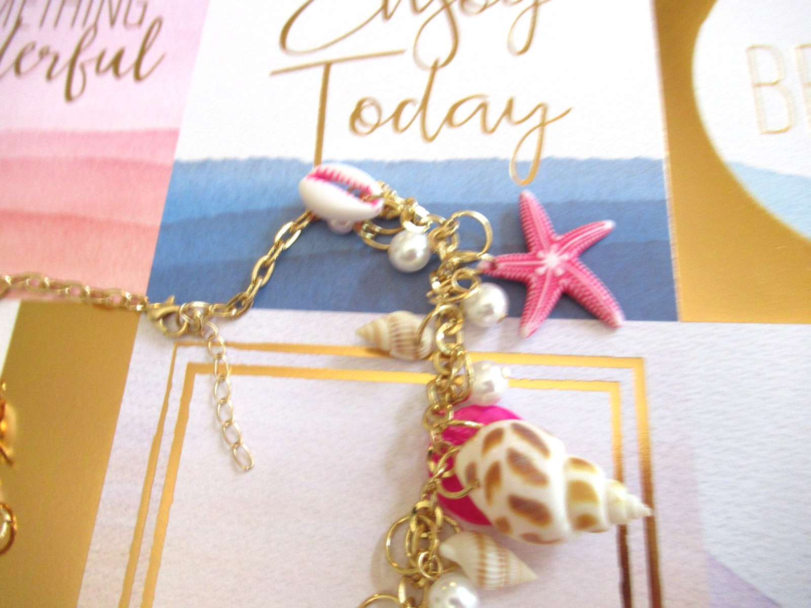 Mermaid Ocean SHELLS Beach STARFISH Sea PEARLS PINK PEARLS SHELL NECKLACE NEW