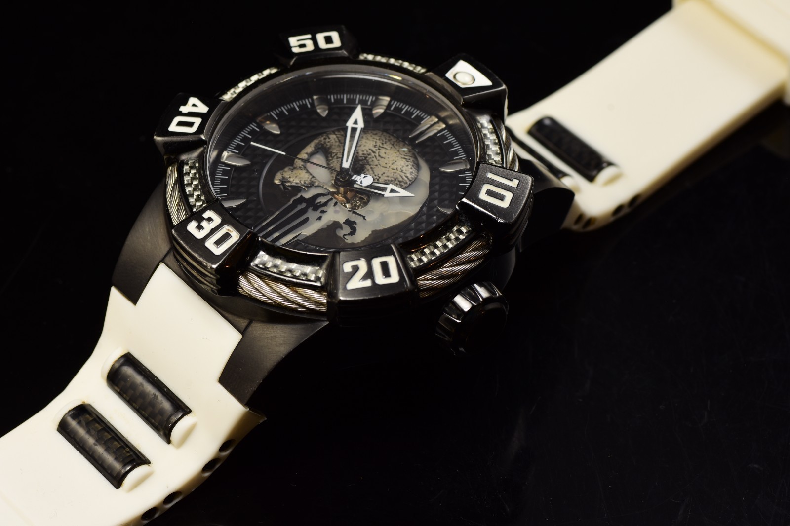 Invicta Men’s Aviator 48mm Multifunction Black Dial Purple Stainless Steel Watch