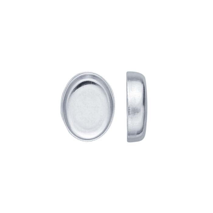 One 9x7mm Plain Oval Sterling Silver Bezel Cup Setting 32gauge 7x9mm