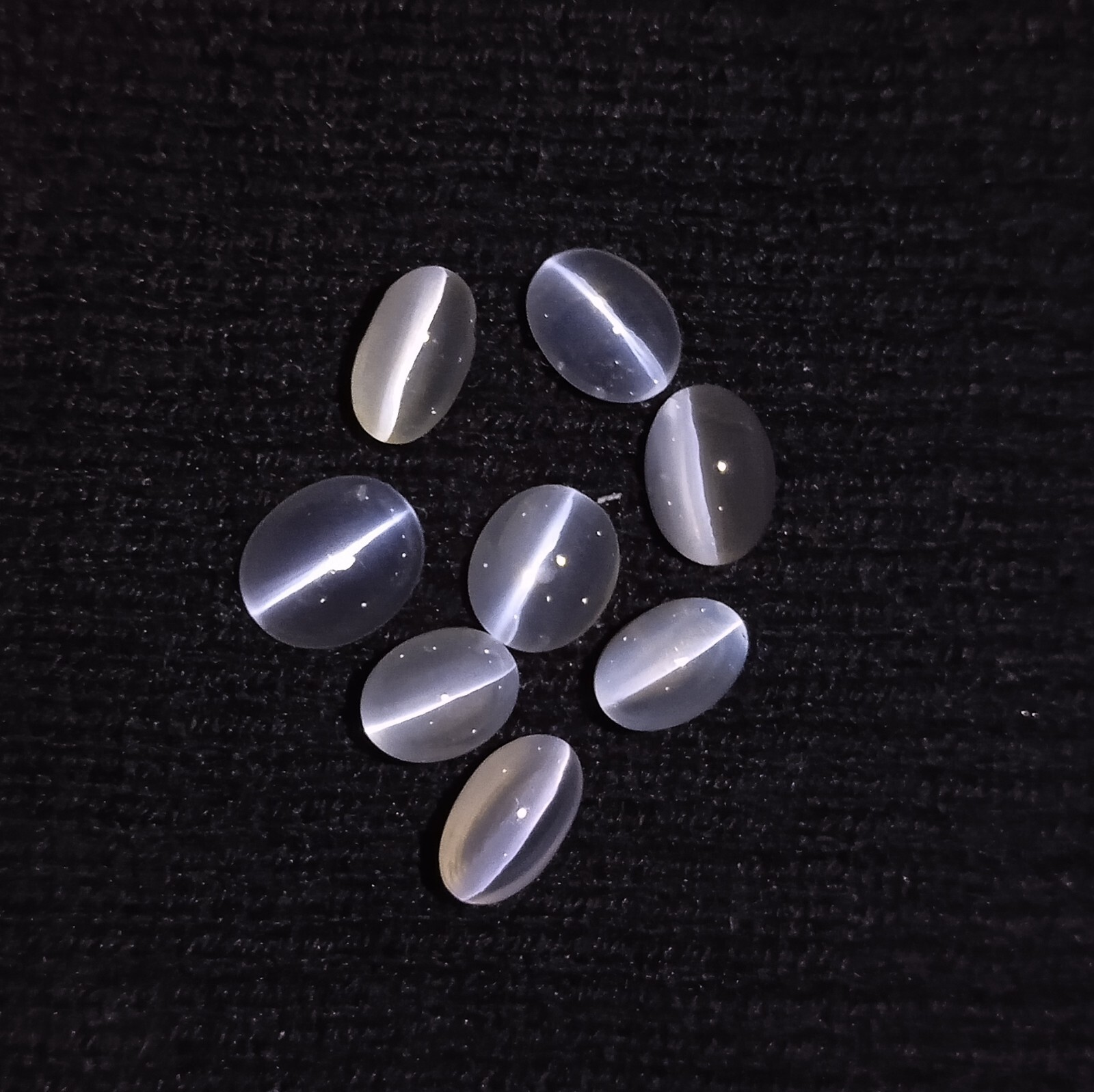15 Carat 8×5.5-9.2×7.5 MM Natural Sillimanite Cat’s Eye Oval Shape 8 Piece Lot