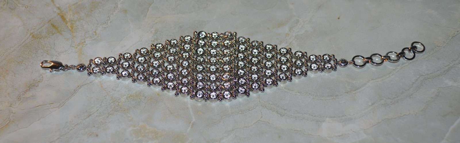 Henri Bendel Crystals Mesh Bracelet Silver