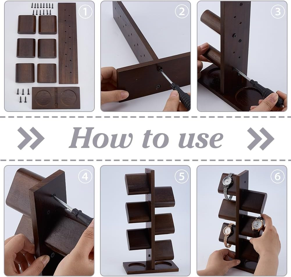 Wooden Watch Holder Stand Watches Display Tower Watch Display Racks Multiple Wat