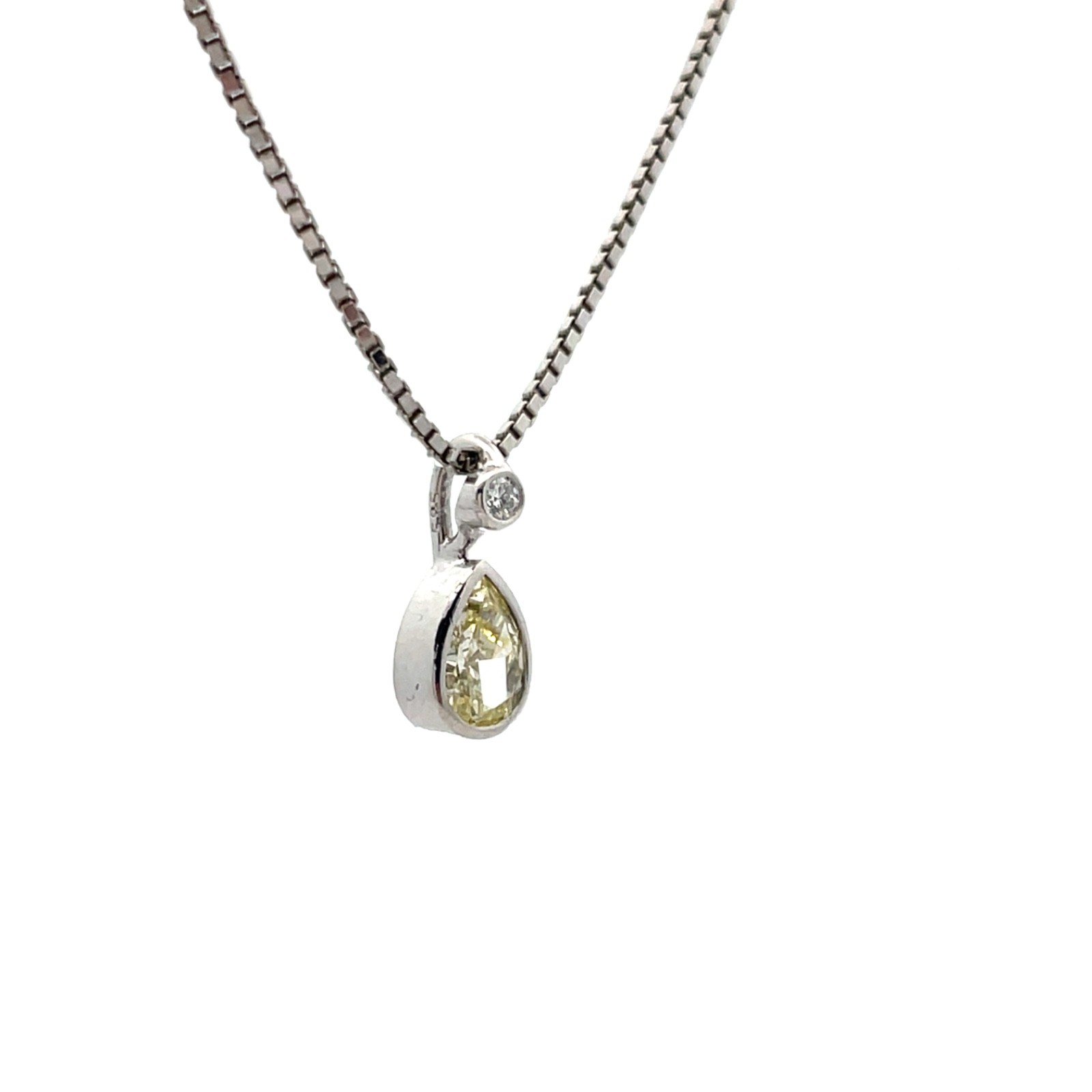 Fancy Diamond Pendant 0.60 ct., Yellow, Untreated in 585 White Gold