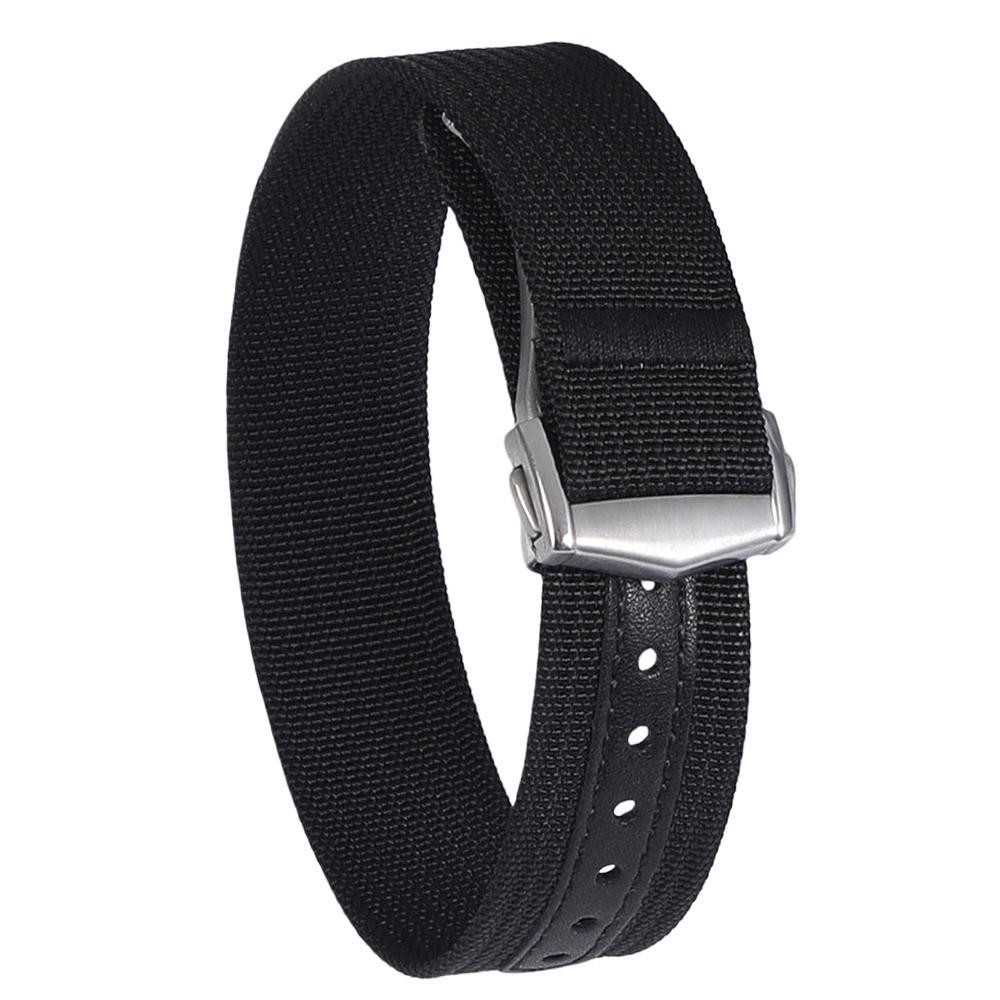 New Premium Ribbed Nylon Watch Band 20 22mm Deployant Clasp Buckle for Omega