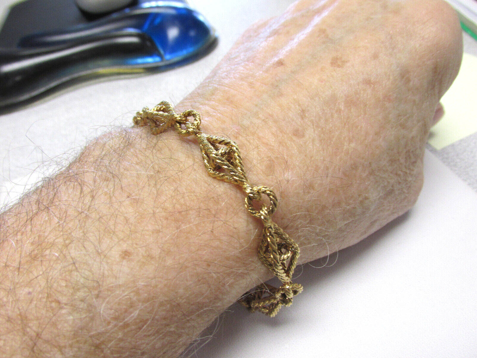 Unique Heavy Duty 18k Gold Chain Link Bracelet 8.25 inch Italy MAKE OFFER