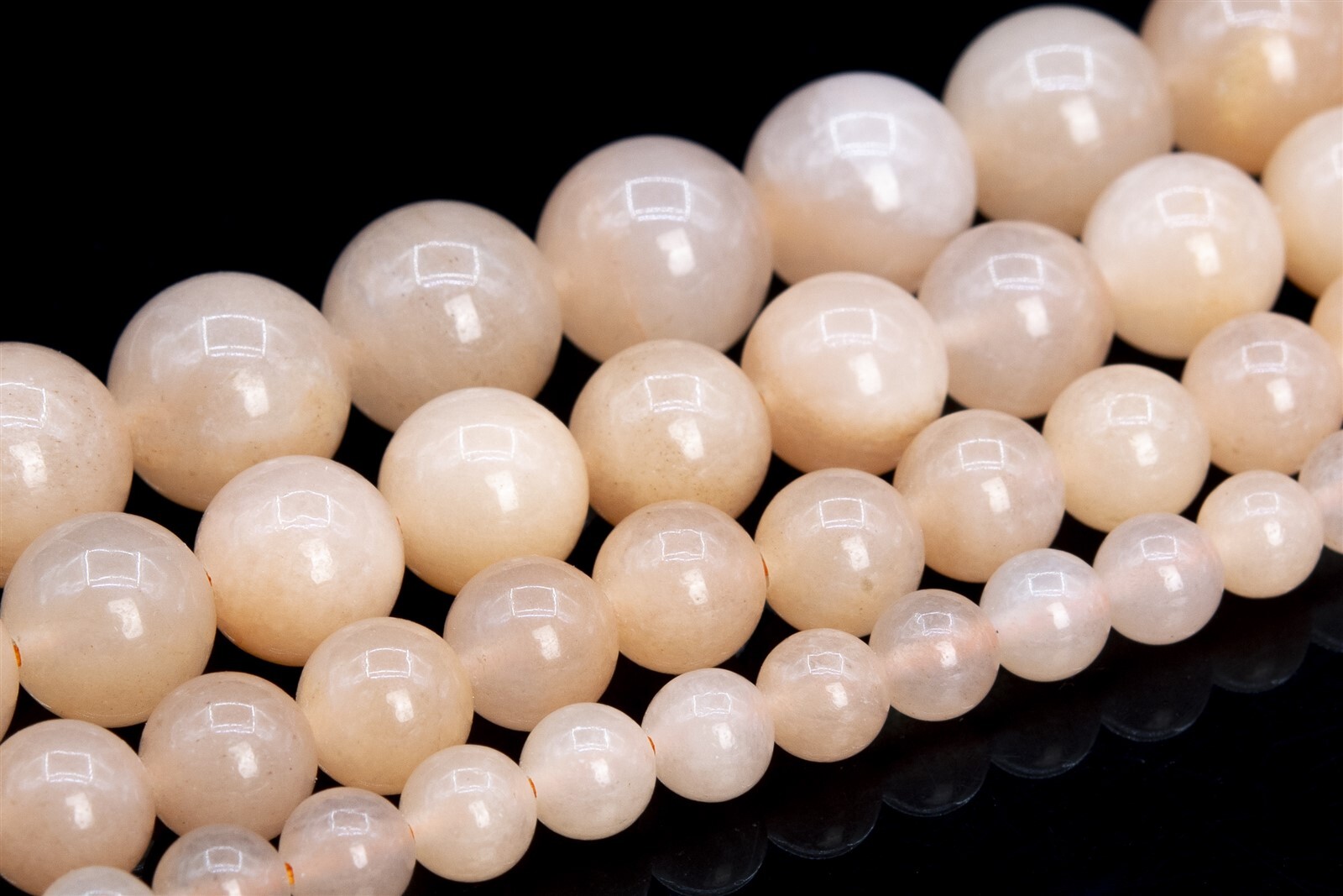 Natural Orange Peach Jade Beads Grade AAA Round Loose Beads 6-7/8/10/12MM