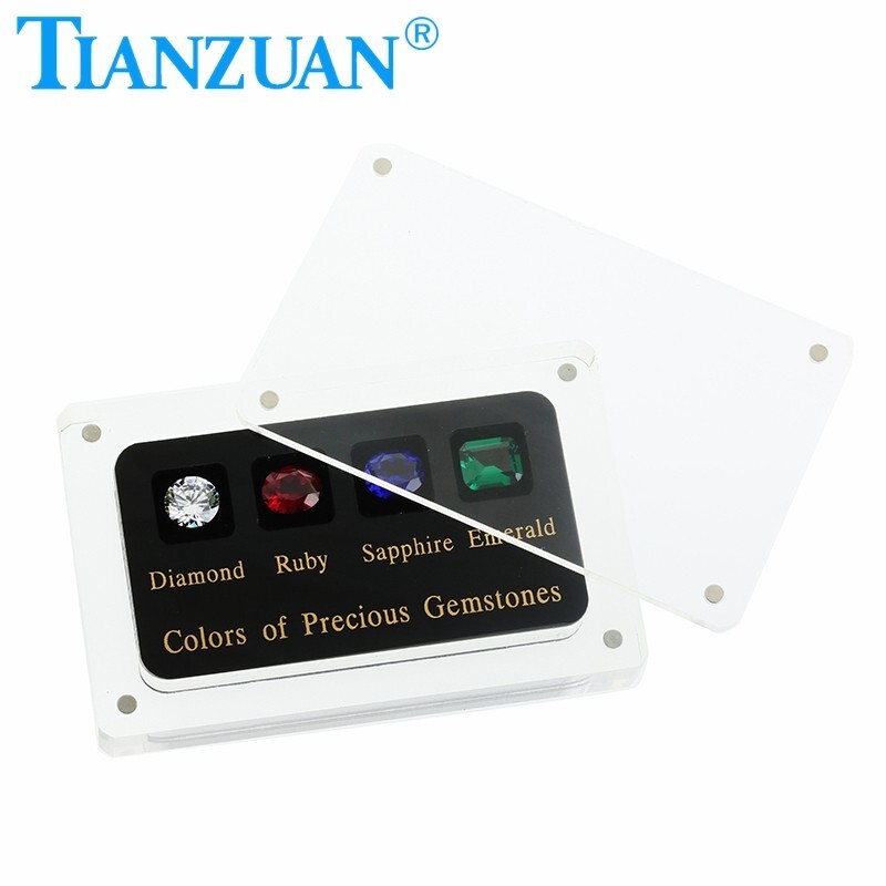 TIANZUAN 4 Different colors of precious gemstone Display GemstoneS CZ Master Set