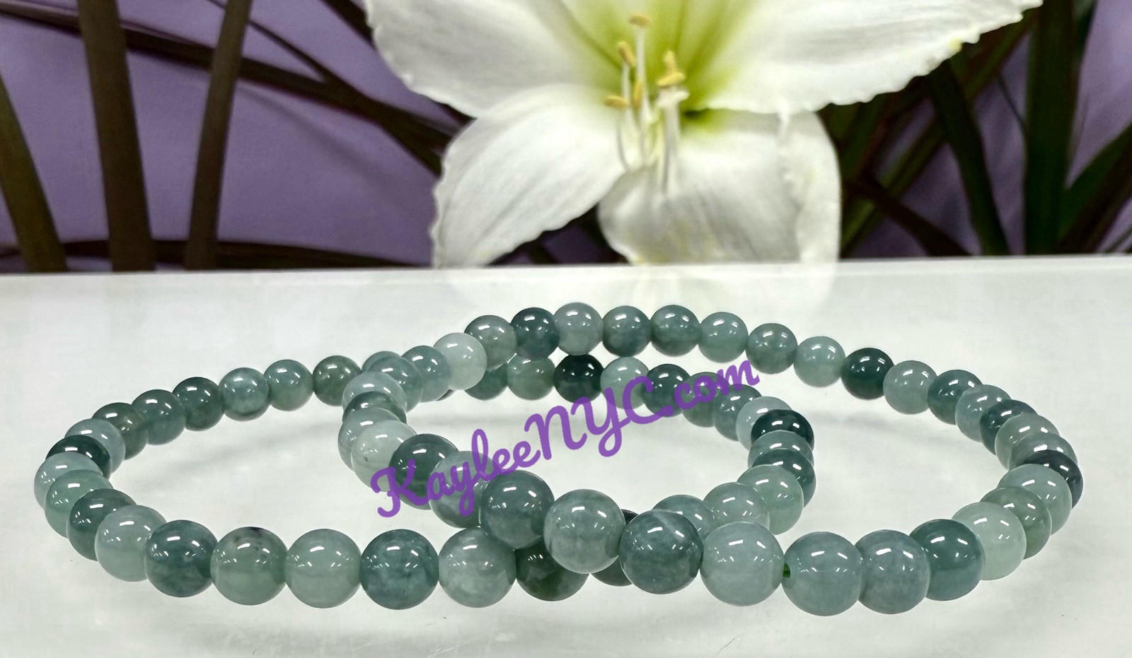 Wholesale Lot 6 Pcs Jade 5.5mm 7.5” Crystal Healing Stretch Bracelet