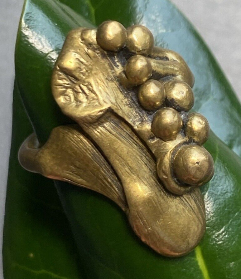 Antique Vintage Art Nouveau Bronze Ring Estate Jewelry Pre-owned Calla Size 4