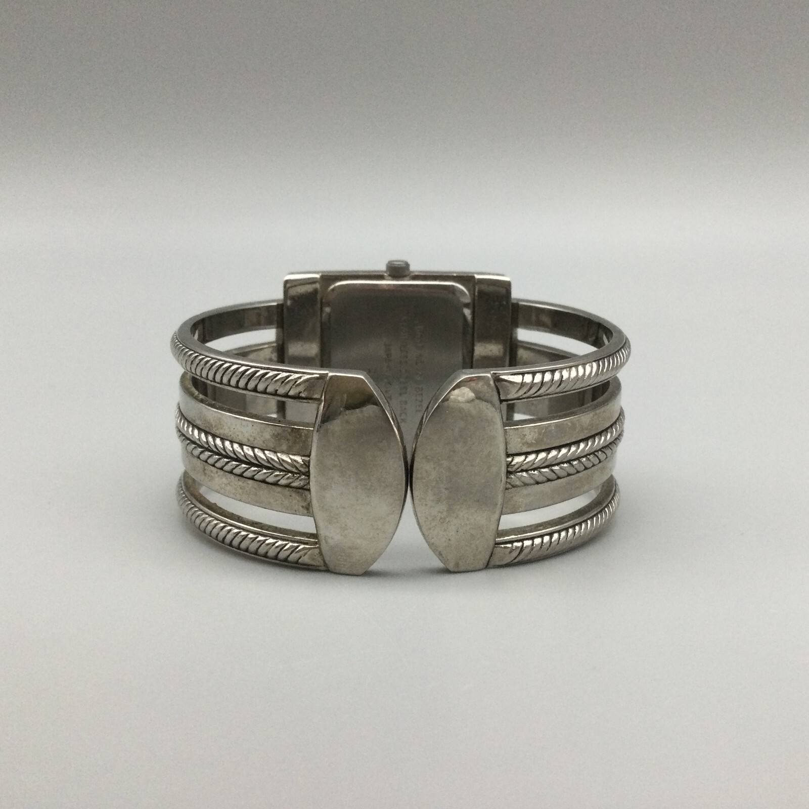Premier Designs Watch Women 31mm Silver Tone Open Cuff Band New Battery