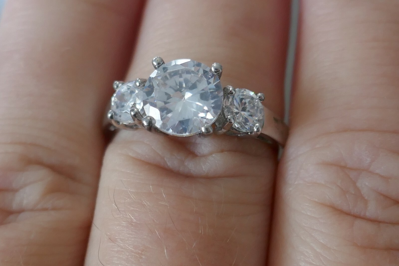 Vintage Designer Stauer Sterling Silver & Cubic Zirconia Ring – Size 7.5 / 2.9g