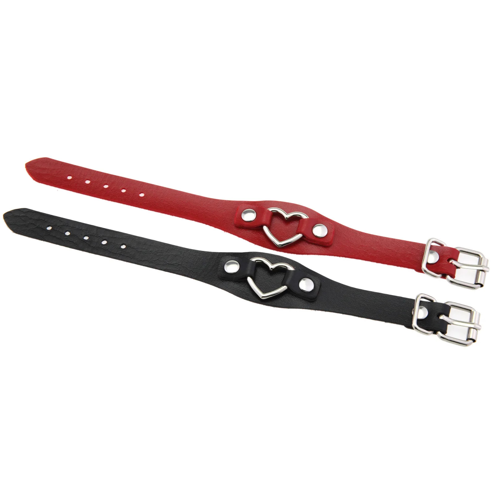 Punk Gothic Style PU Leather Jewelry Heart Bracelet Lover Bangle Holiday Party