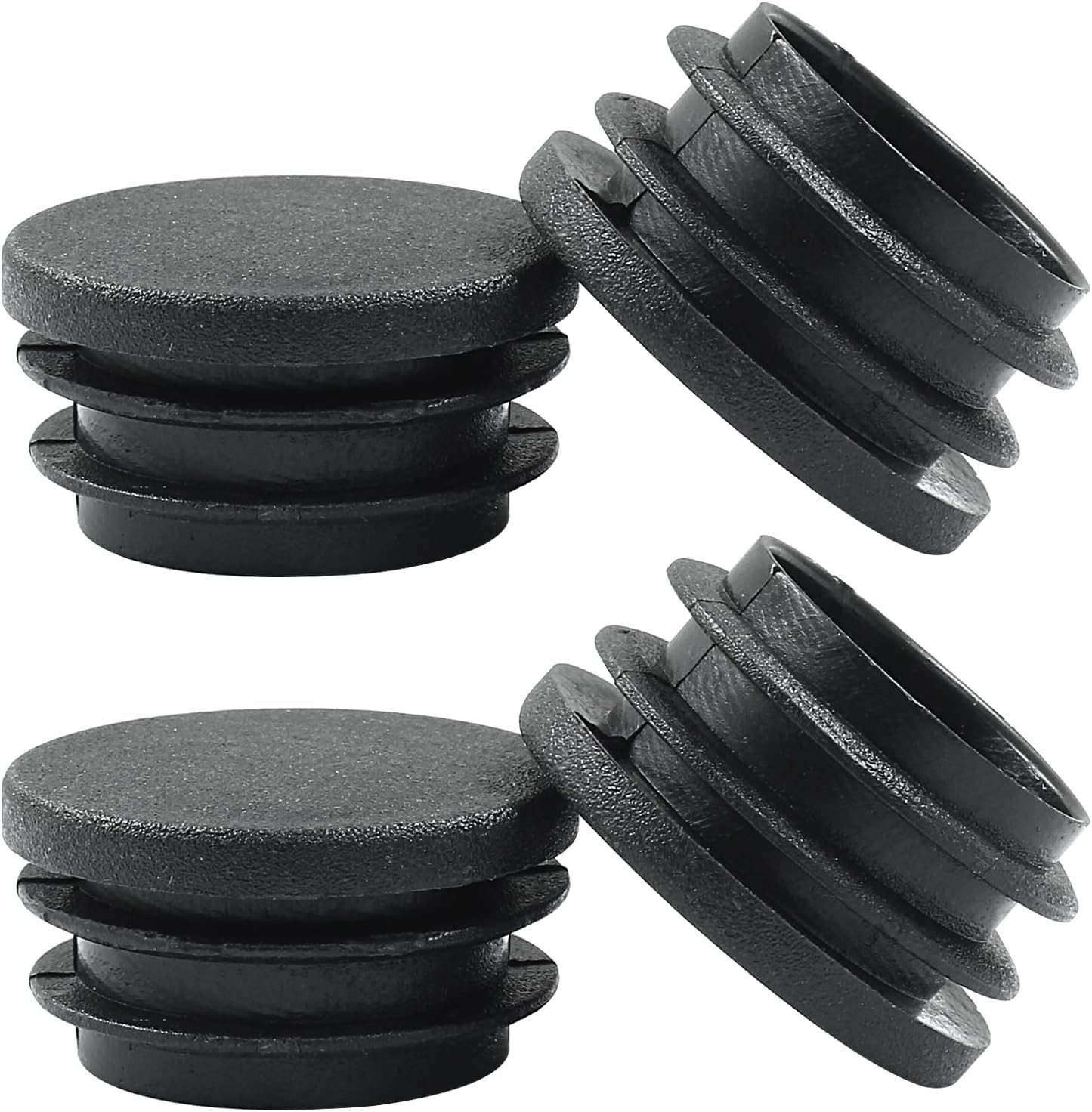 Bonsicoky 1-1/4 Inch 32mm Black Round Plastic Hole Plugs 4 Pack