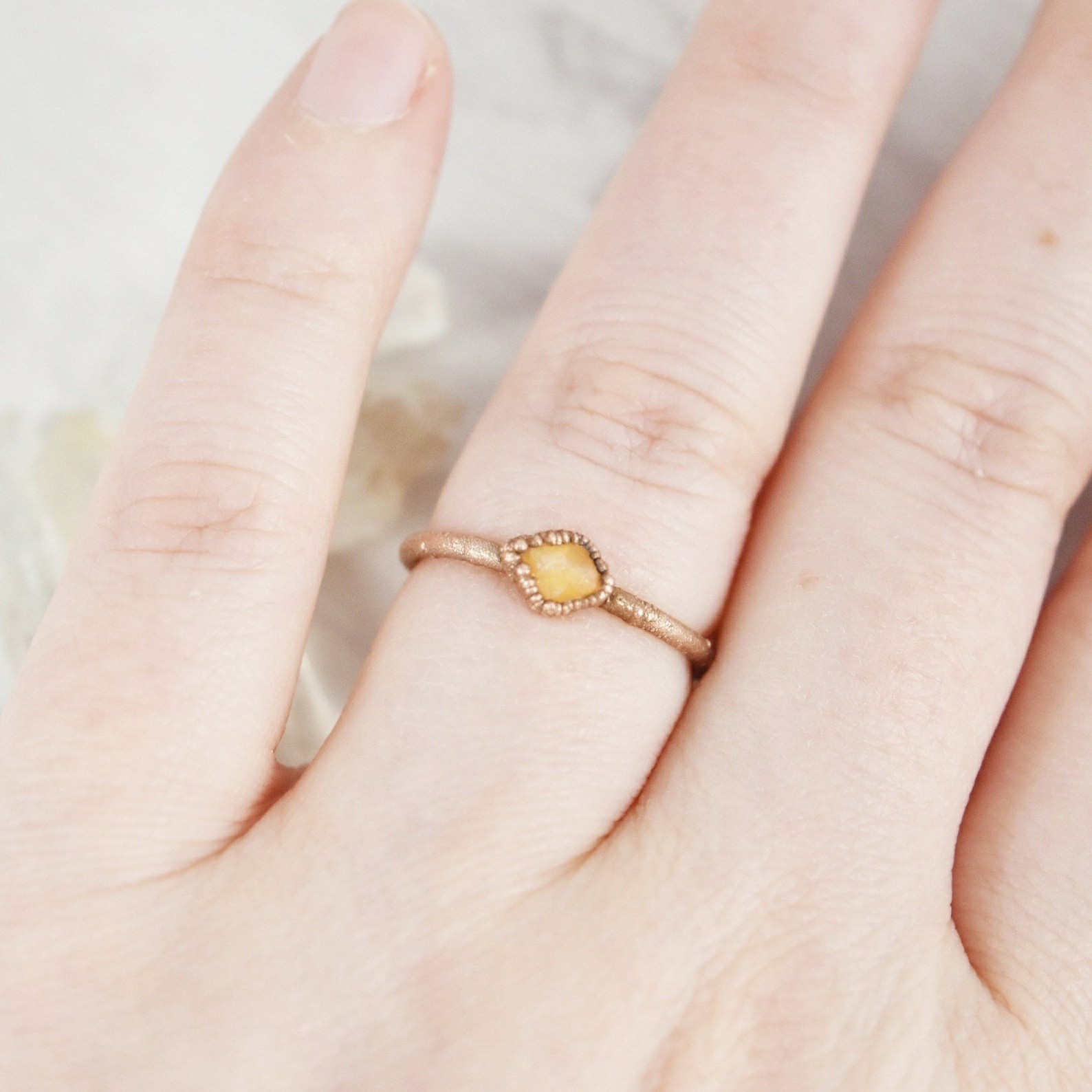 Size 7 Fire Opal Ring, Raw Stone, Antique Copper, Stacking Boho Jewelry