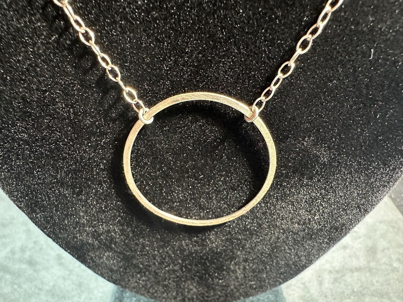 4.76g Vintage Sterling Silver 925 Open Circle Pendant Chain Necklace 21 in M