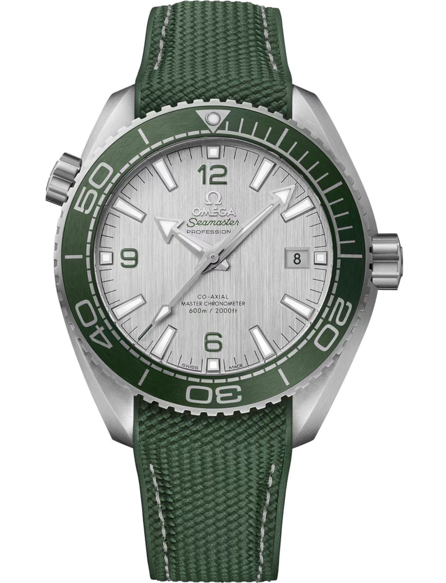 Omega Seamaster Planet Ocean 600M Gray Dial Green Strap 215.32.44.21.06.001