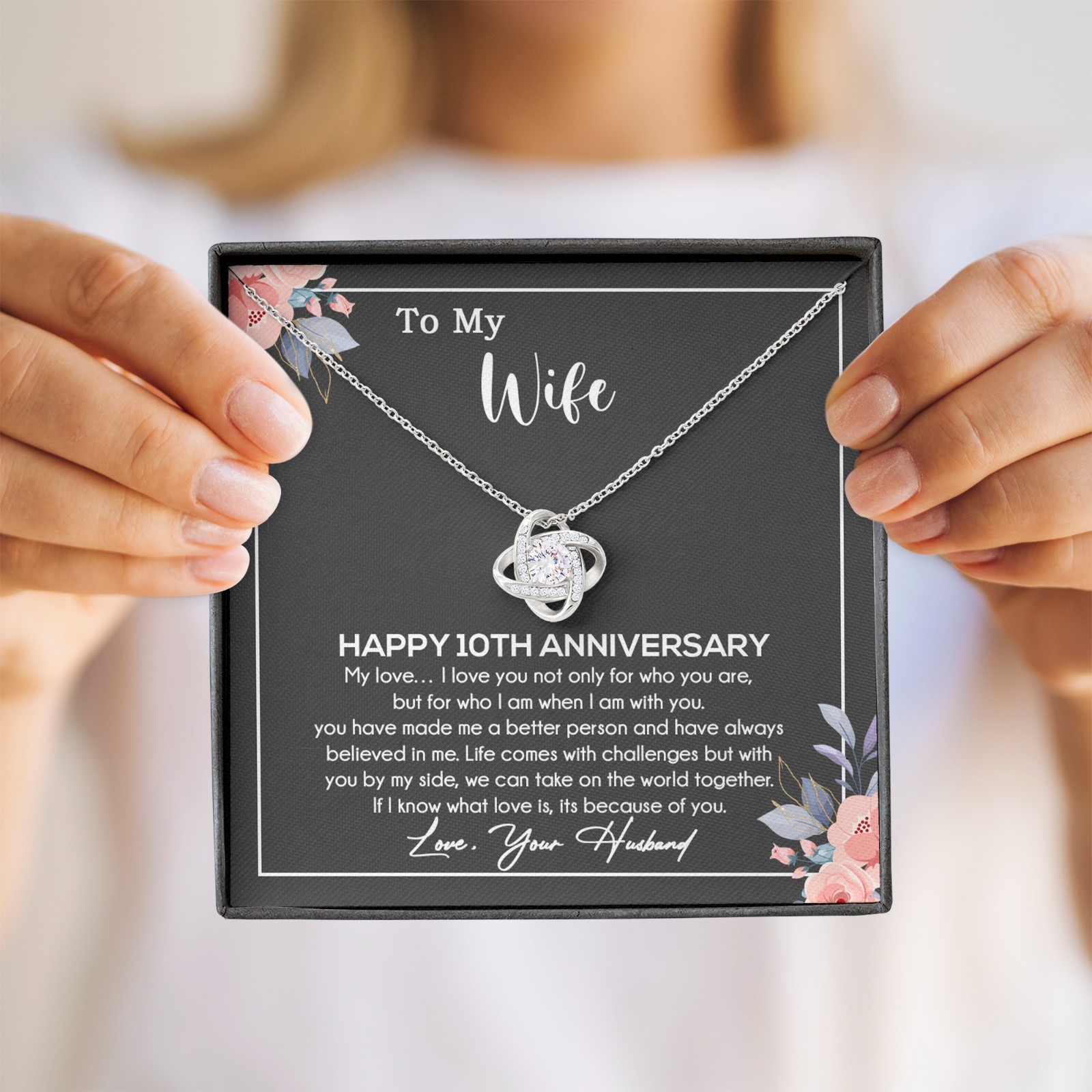 10th Anniversary Gift For Wife Necklace, 10 Year Anniversary, 10th Wedding Gift