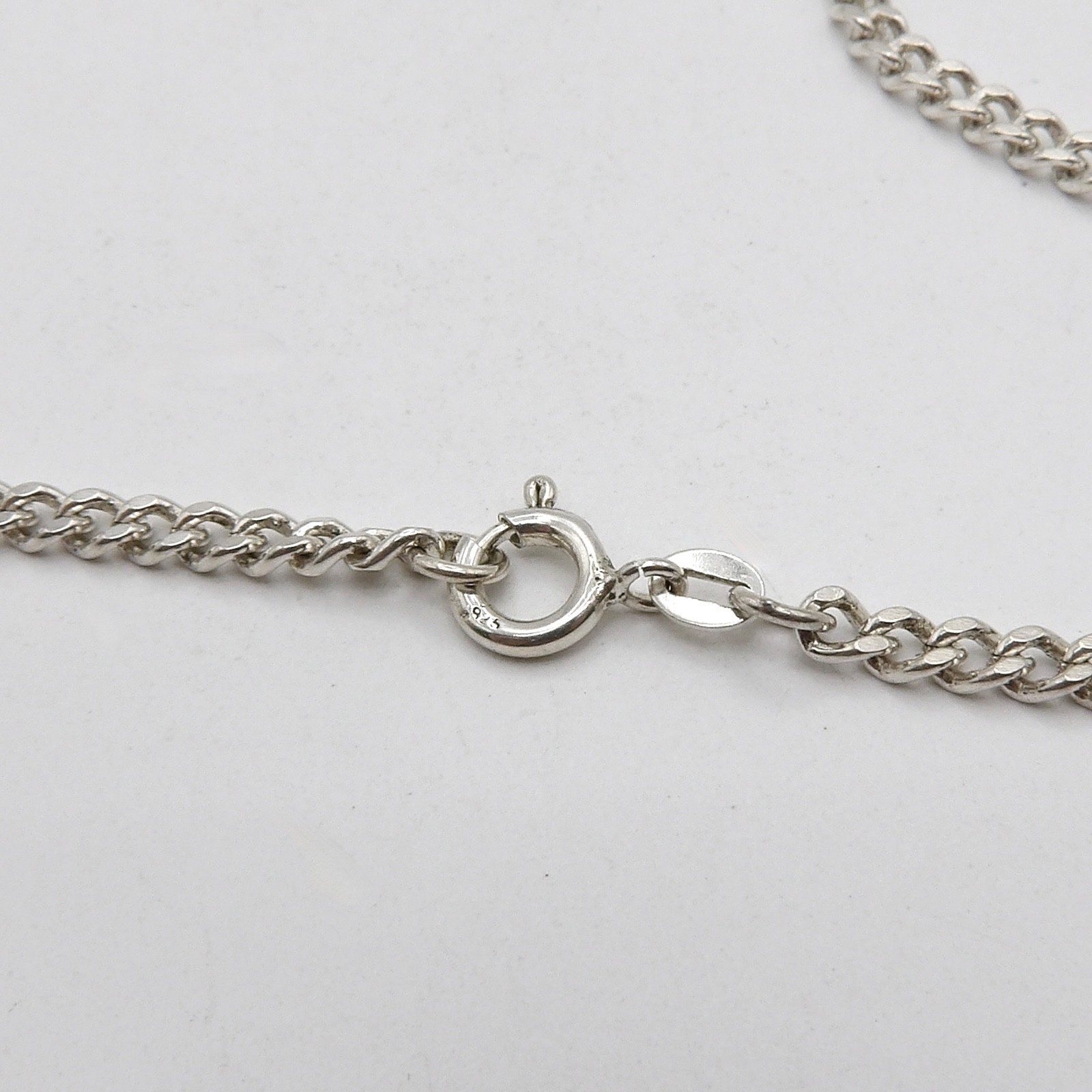 935 Sterling Silver Curb Link Pendant Chain Necklace 3.3mm 24in 15gr New