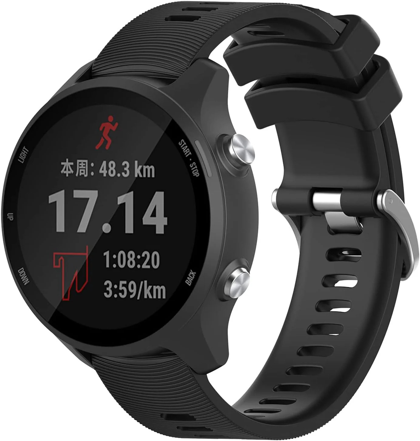 Compatible with Garmin Forerunner 245/645/55 Watch Band, 20mm Soft Silicone for
