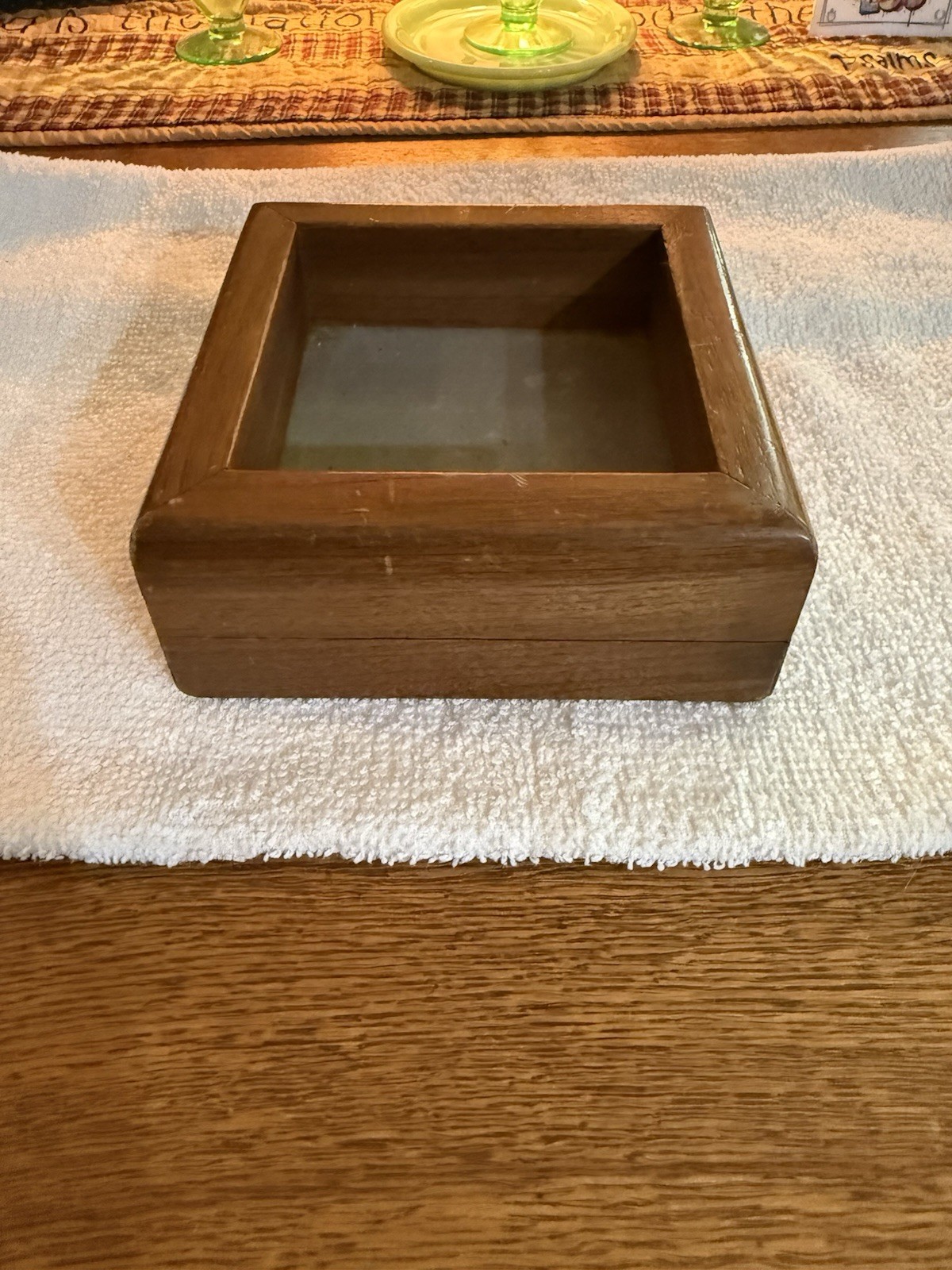 Vintage Walnut Trick Jewelry Box w/ Secret Slide Compartment & Hidden Mirror Old