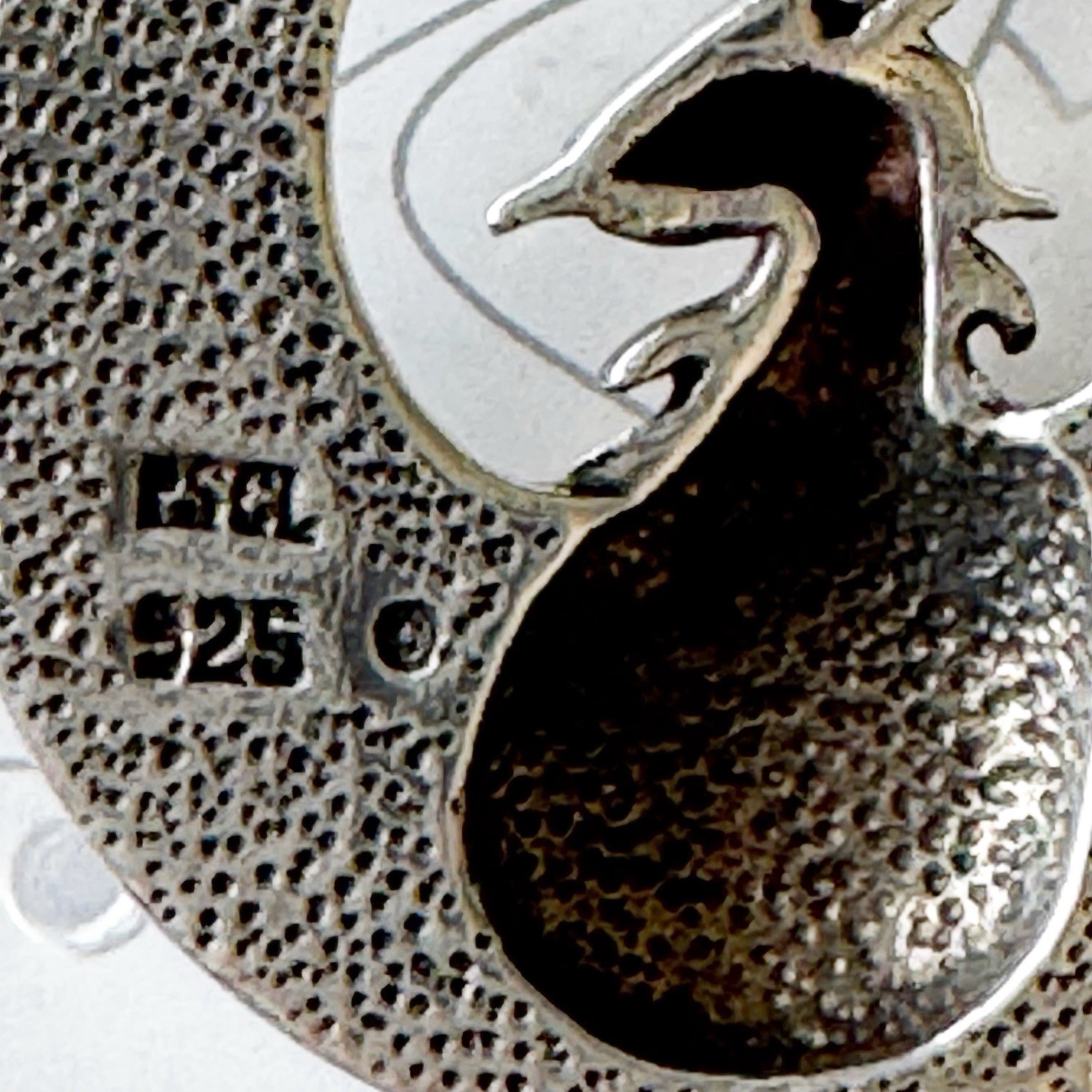 Peter Stone Malachite Inlay Phoenix Bird Charm Pendant Sterling Silver .925 New