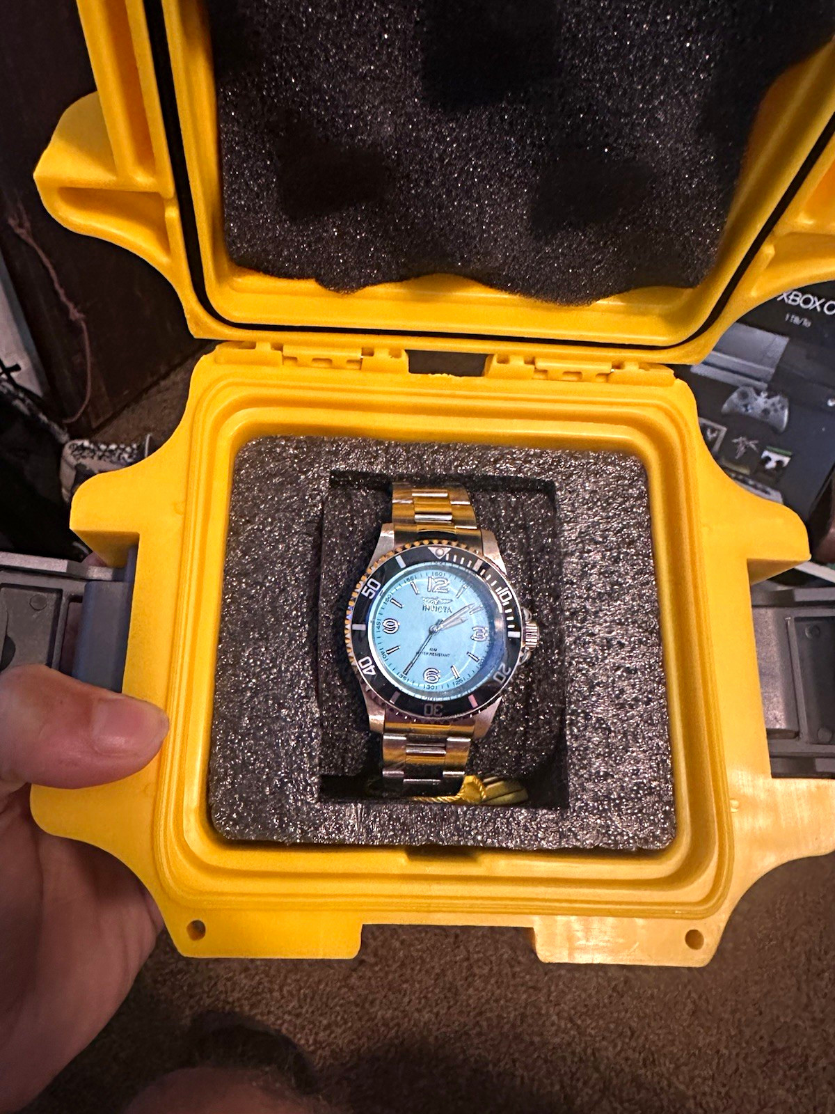 Invicta Men’s Pro Diver Quartz Watch 43mm Blue Dial SS Bracelet 100m Box