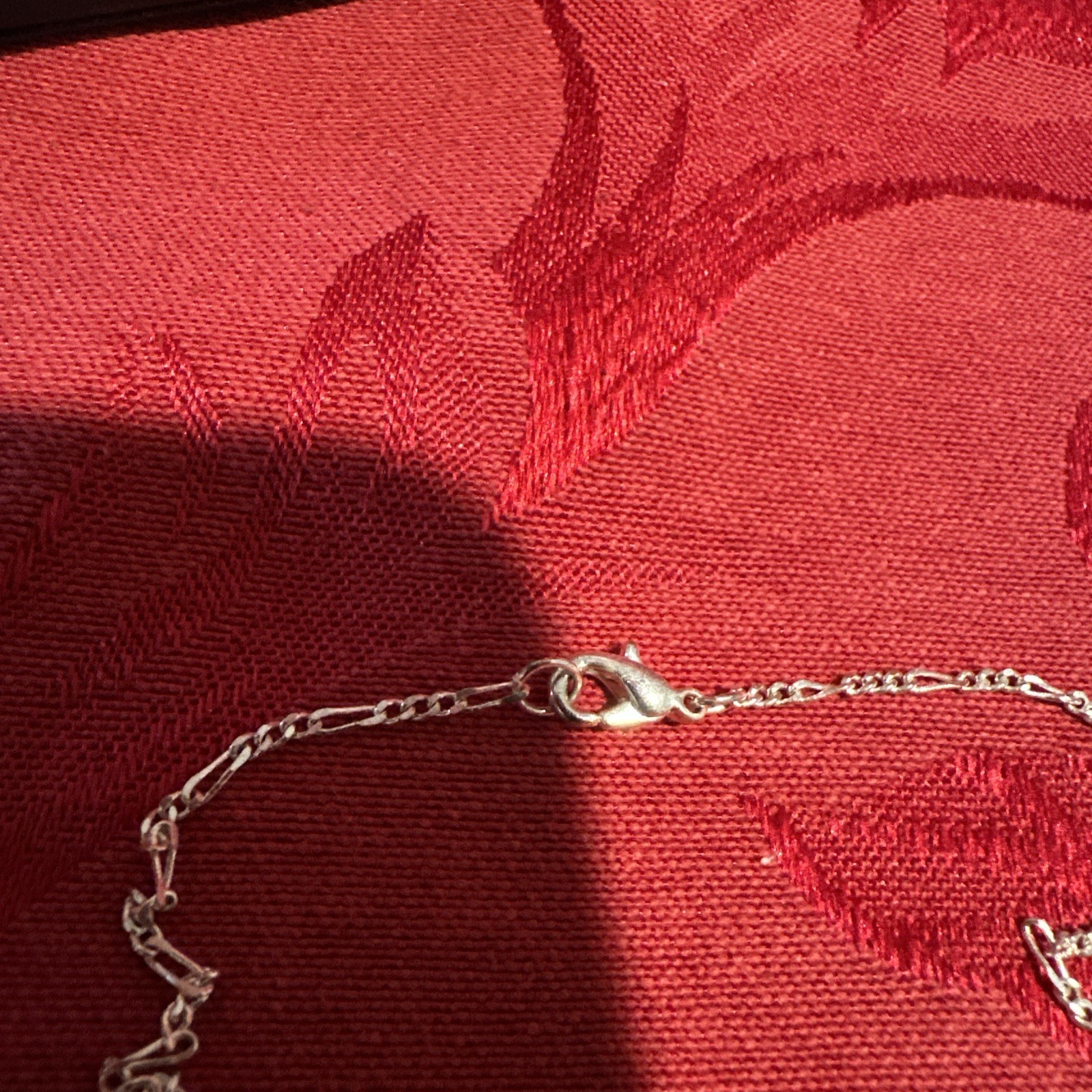 Faux Amethyst Necklace with Silver Chain and Setting