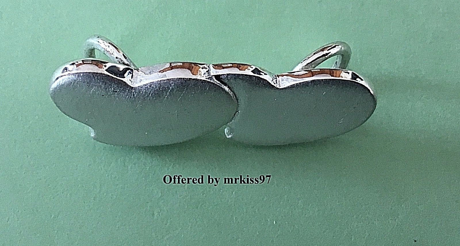 Double Hearts Clasp Sterling Silver 925 Made in USA use w Convertible bracelet