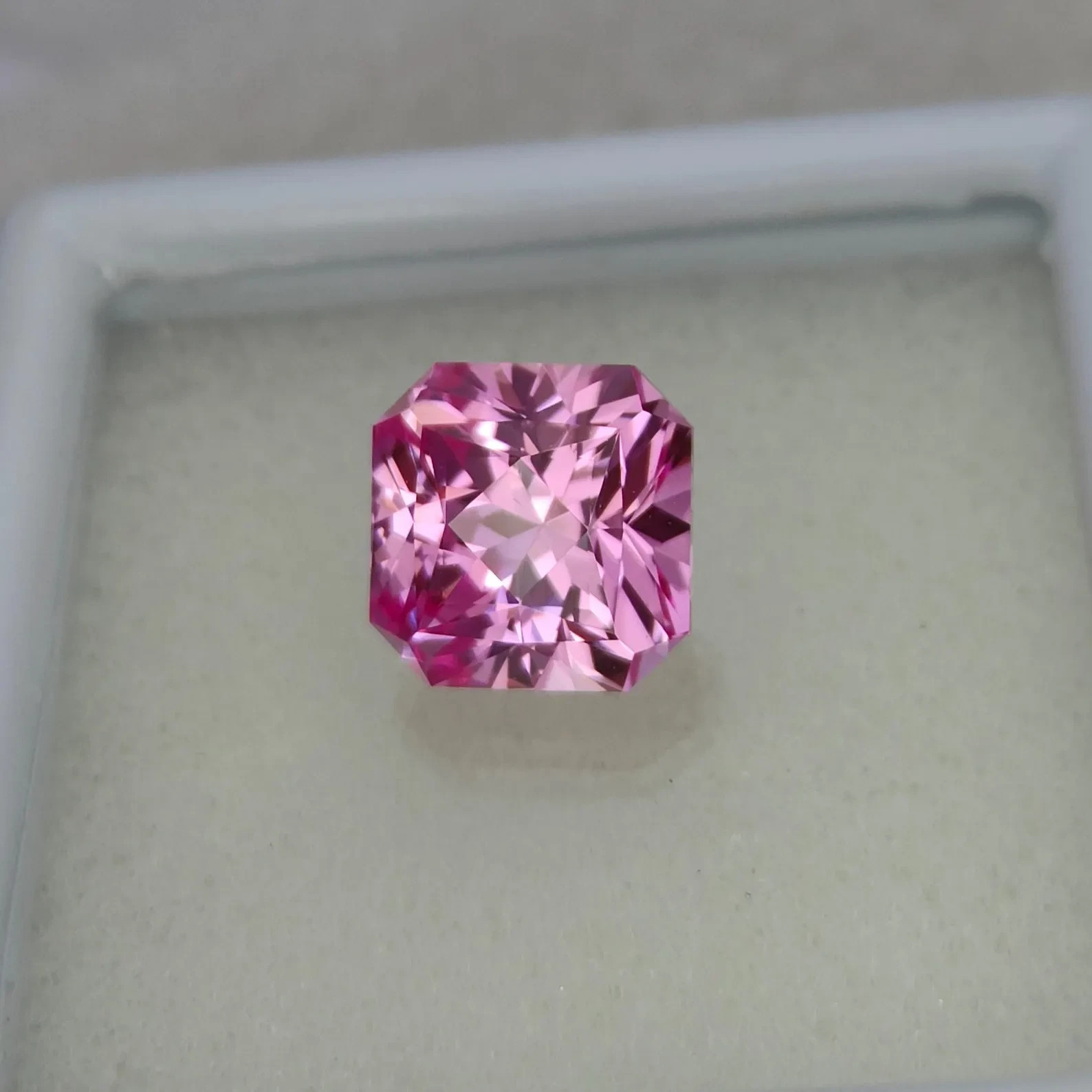13.45 Ct Precision Cut, Pink Sapphire: 12 mm Asscher Cut Jewelry LOOSE Gemstone