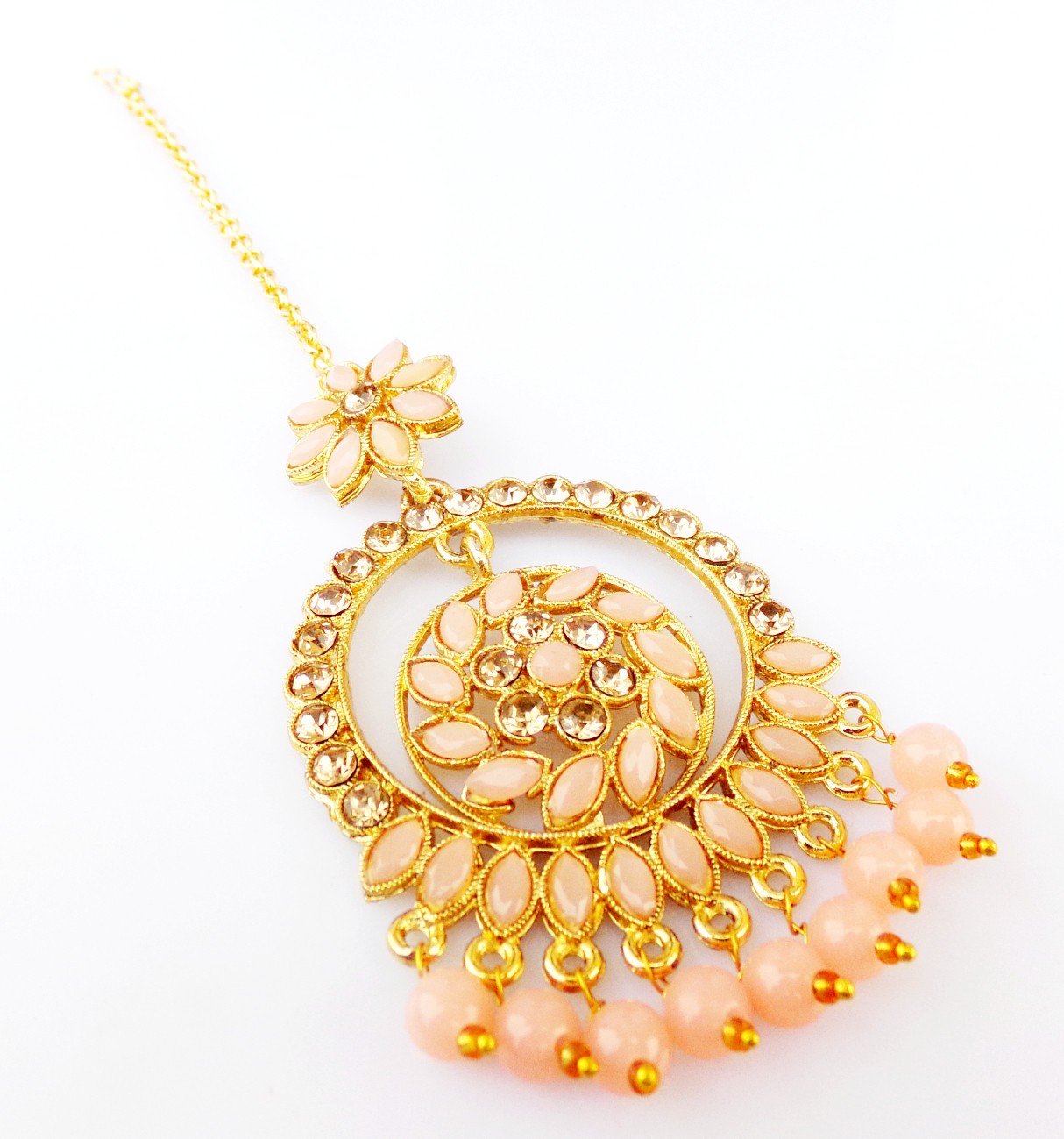 Indian Ethnic Party Wear Bollywood Gold Plated Cz Mang Tikka Fashion Jewelry h14