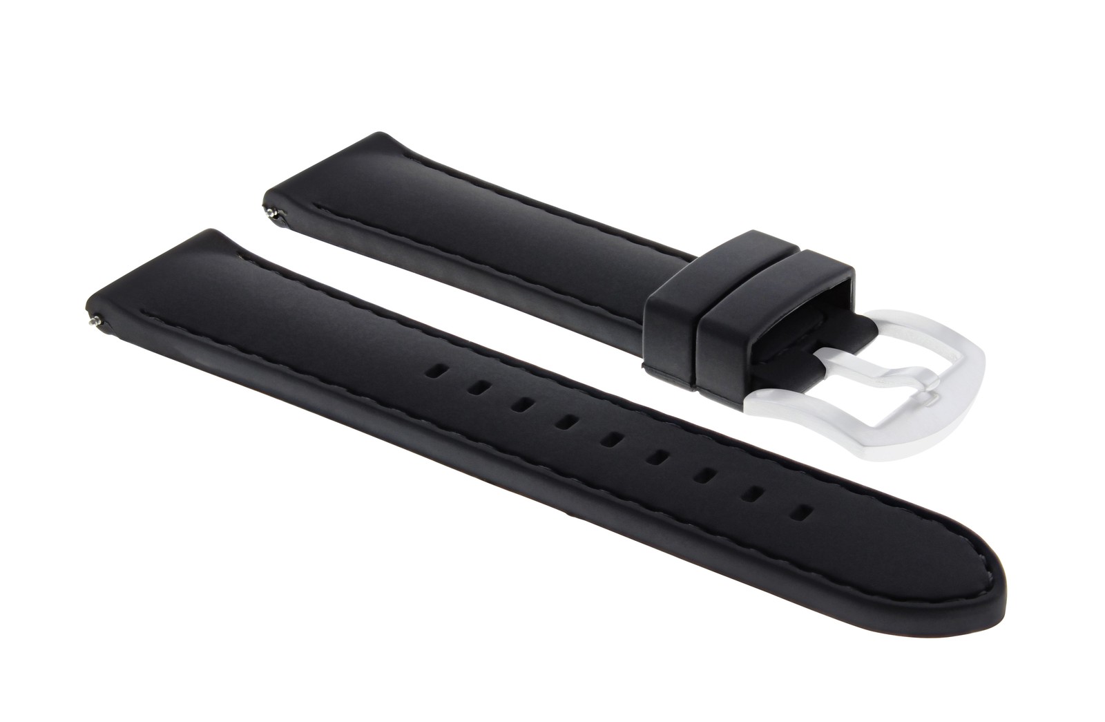 20mm Black Rubber Replacement Watch Strap For Maurice Lacroix Pontos PT6168