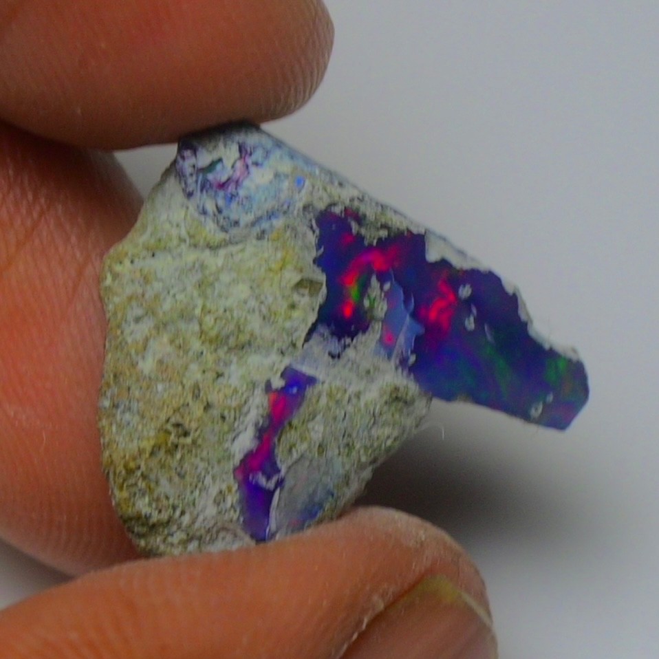 Blue Ethiopian Opal Rough 6.45 cts Smoked Black Opal Raw, Fire Opal