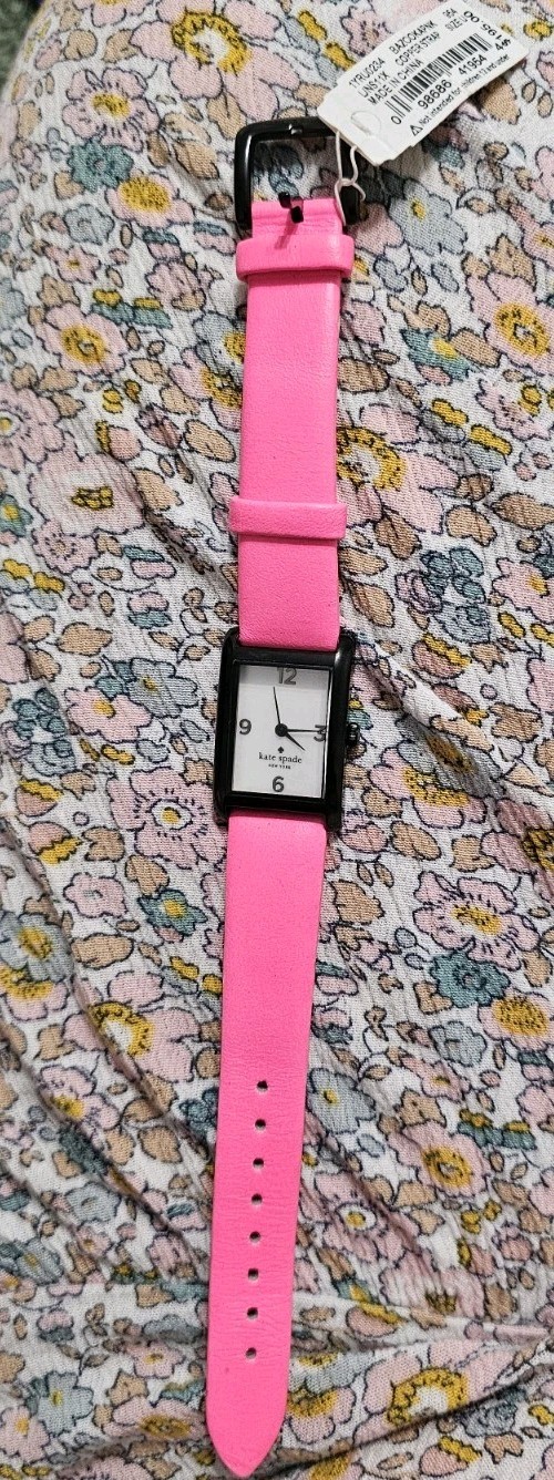 Kate Spade New York Cooper Watch KSW1723A Bazooka Pink Leather Gunmetal NWT Seal