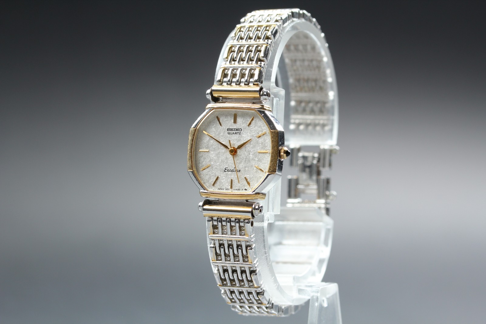 Vtg 1983 N MINT Seiko Exceline 1221-5260 Quartz Two-Tone Womens Watch From JAPAN