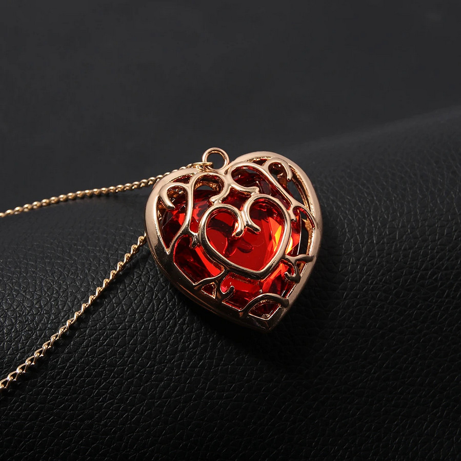 Zelda Link Heart Necklace Video Game Jewelry Love Pendant