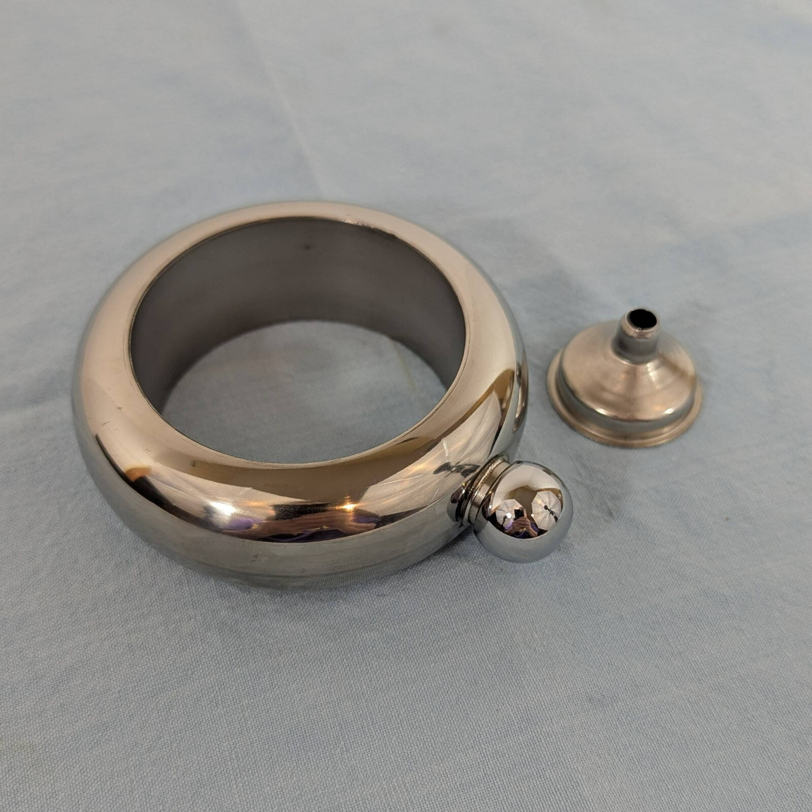 Silver 4 inch flask bracelet