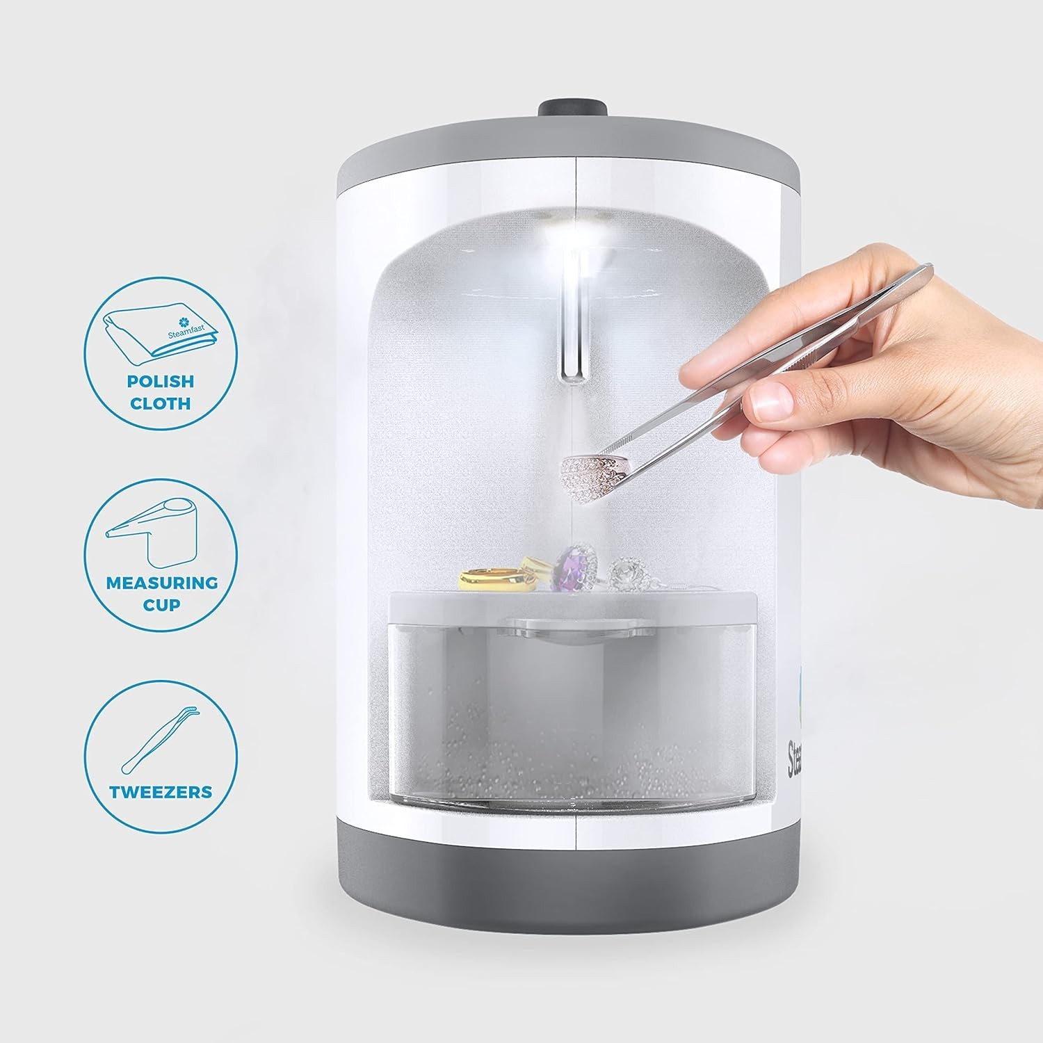 JULE Steam Jewelry Cleaner, LED Lighting, Chemical Free, 15 Minute Run-Time, Inc