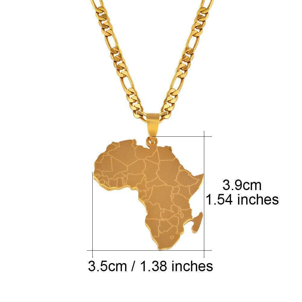 Africa Map Necklace