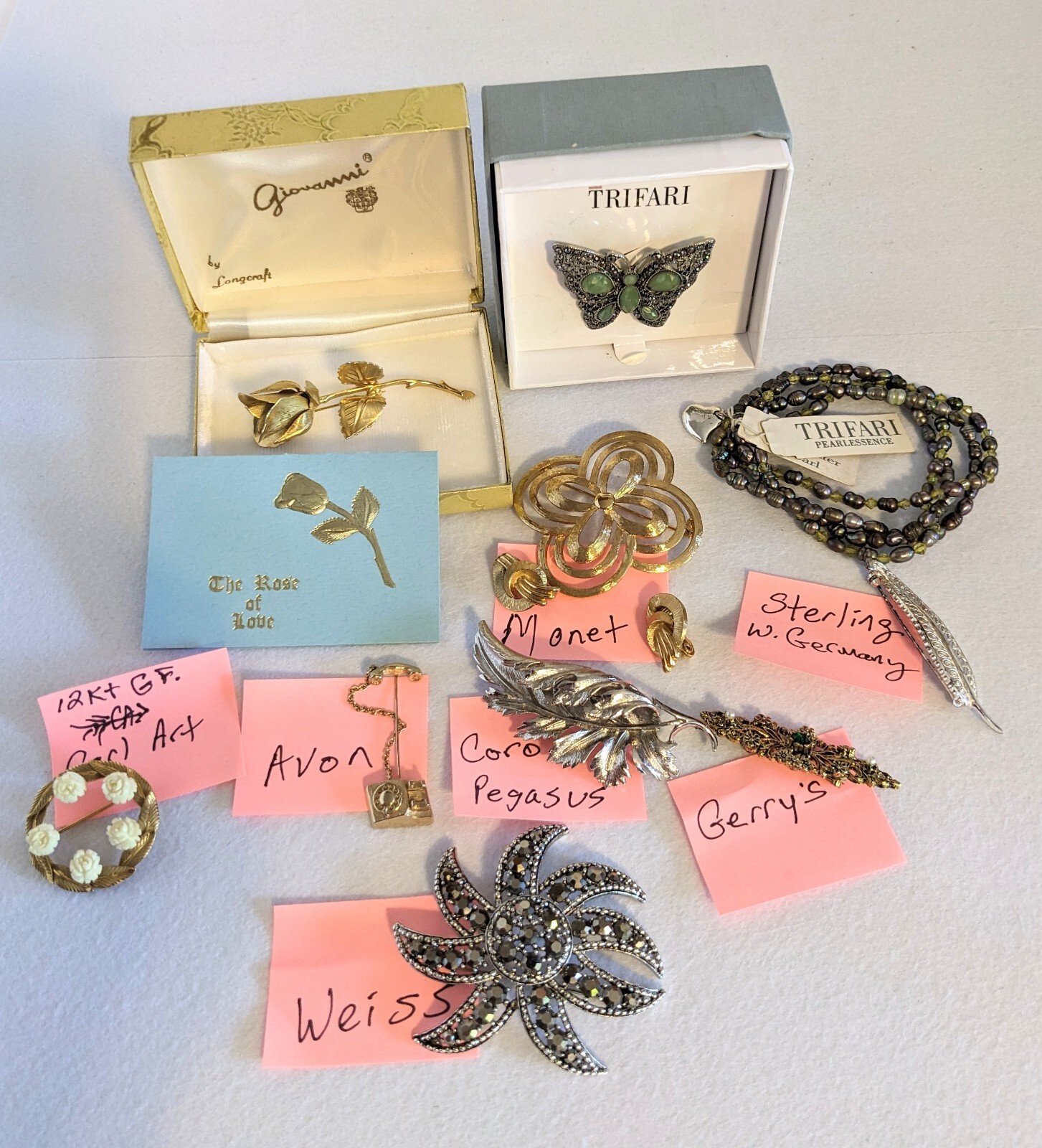 11 Pc All Signed & Vintage Details In Description Weiss Trifari Coro Carl Art
