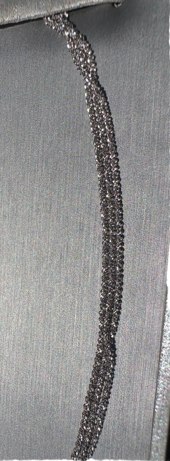 New Zales 9in+ Three-Strand Sparkling Sterling (.925) /Italy Adjustable Bracelet