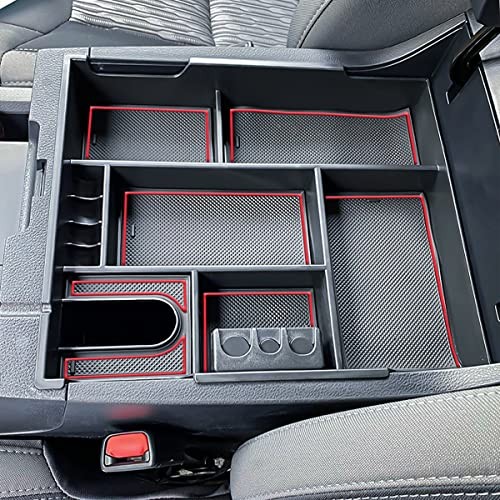 Center Console Organizer Compatible with 2014-2017 2018 2019 2020 2021 red