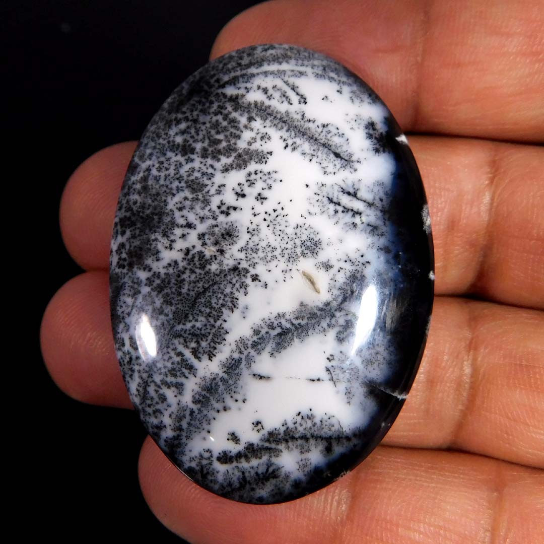 99.65Cts. Natural Dendritic Opal Oval Cabochon Reiki Healing Loose Gemstone