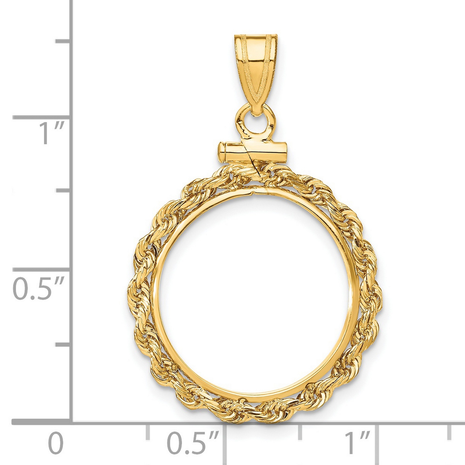 1840-1907 US $2.50 Liberty Quarter Eagle Screw Top Tiny Knot Coin Bezel 14k Gold