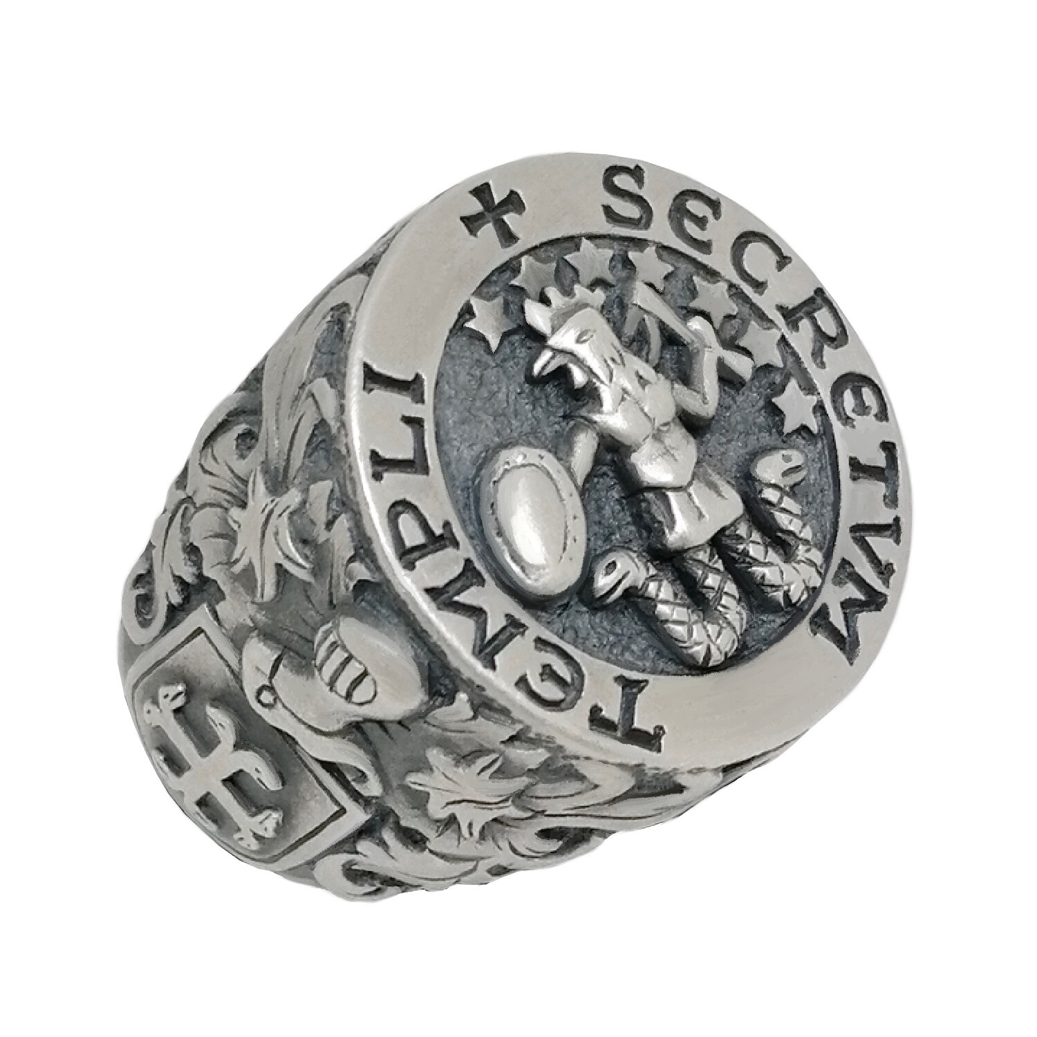 Knights Templar Masonic Sterling Silver 925 Sigil of Abraxas Men’s Ring