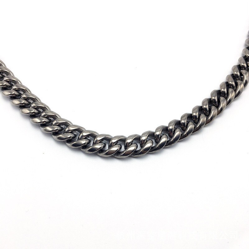 New 14mm TA1 Pure Titanium Cuban Chain Bracelet Necklace Anti Allergic Skin Care