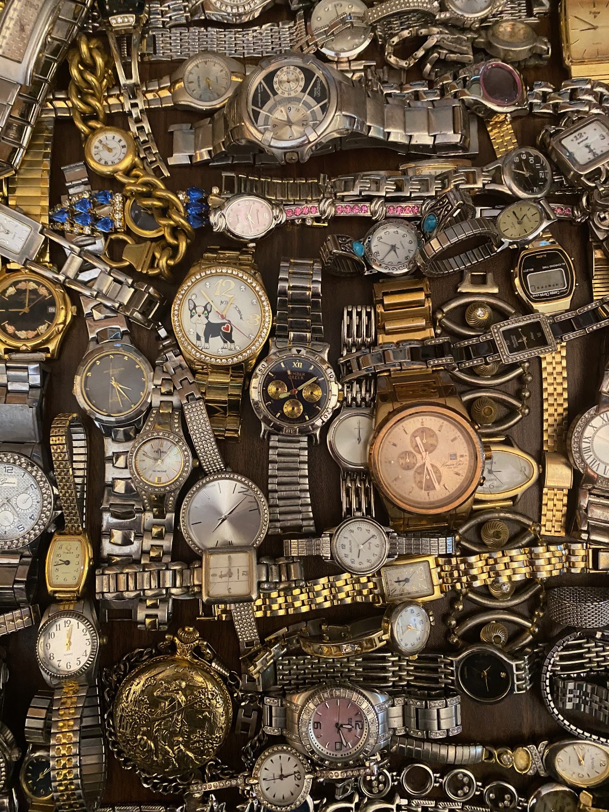 Huge Lot 85+ Vintage to Now Used Watches some Run Gold Silver Tone BRANDS+++