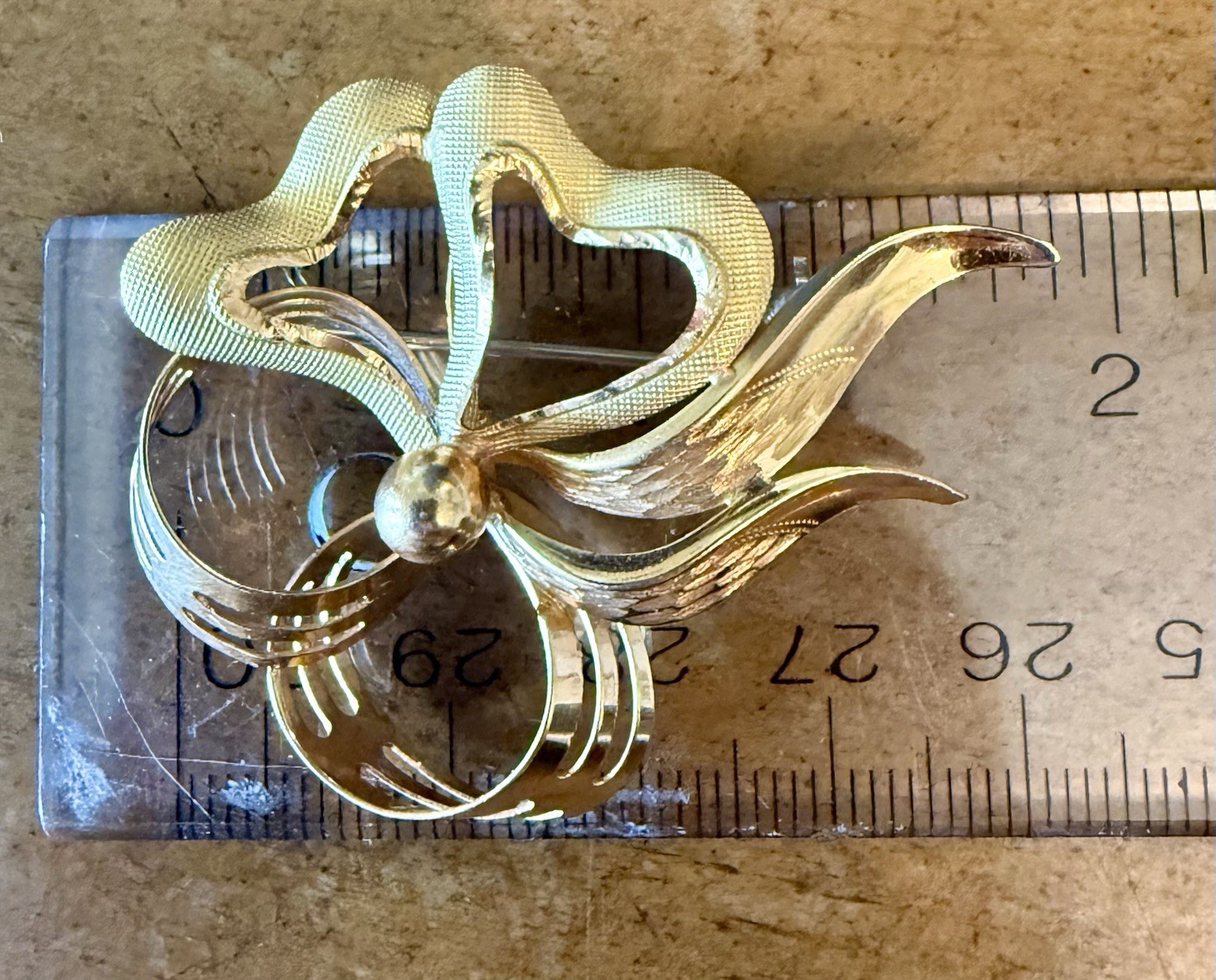Vintage UNOAERRE 18K Gold Brooch Pin 750 AR BREV Italy 6.27g